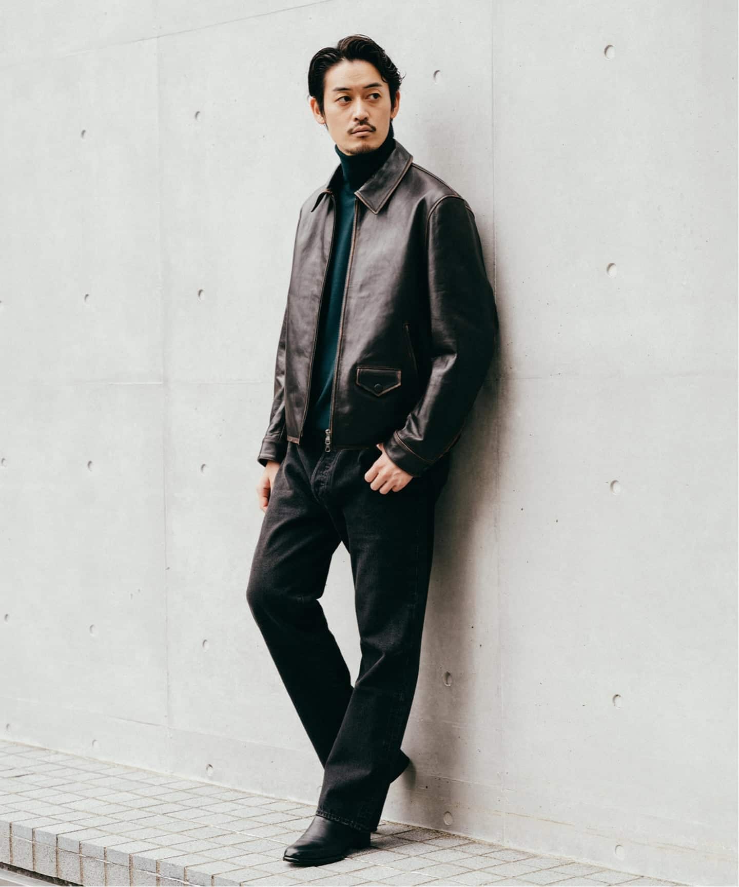 ラムレザー フレンチアンティーク ライダースジャケット（レザー