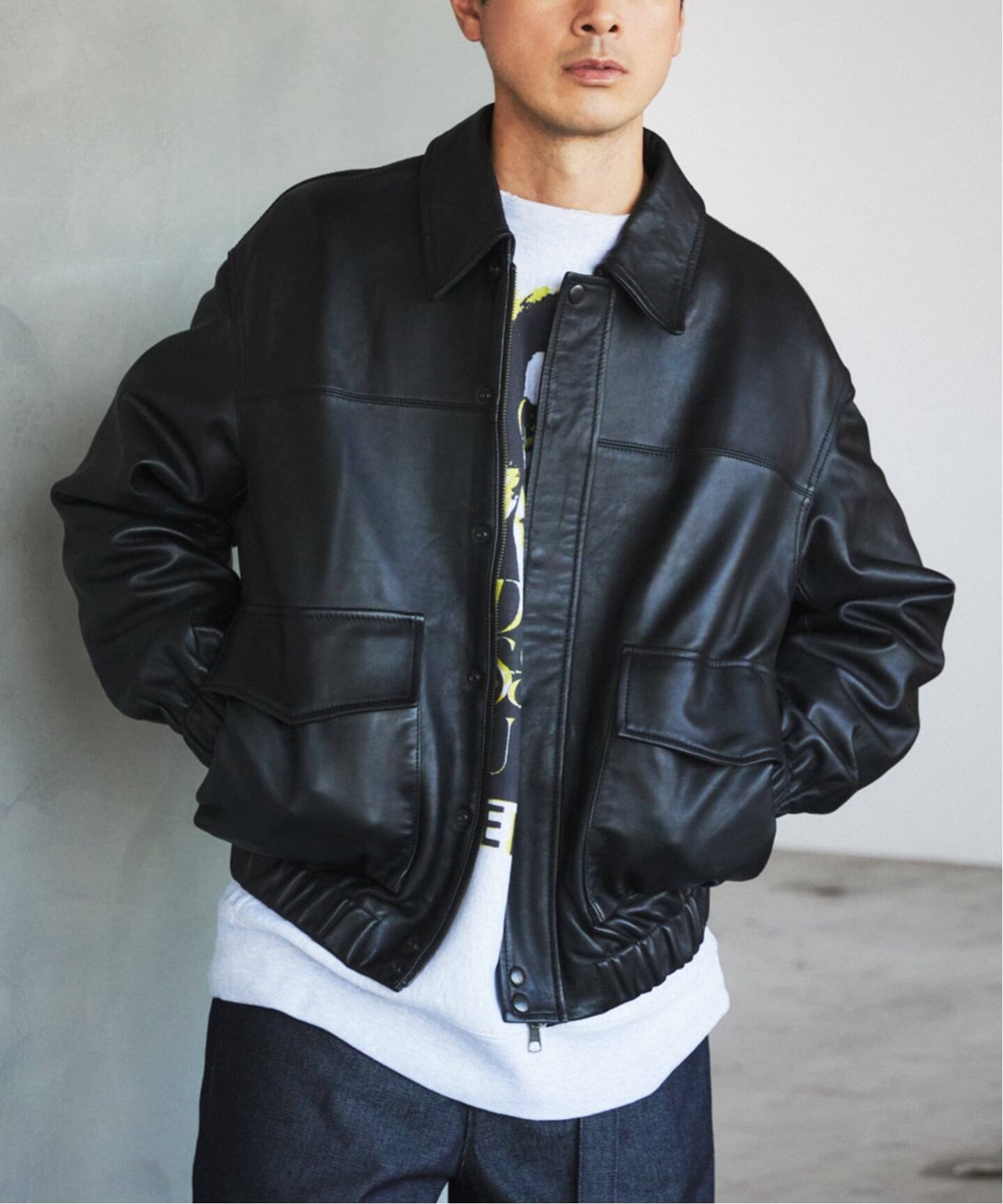 A2 レザーショートブルゾン（レザージャケット）｜EDIFICE