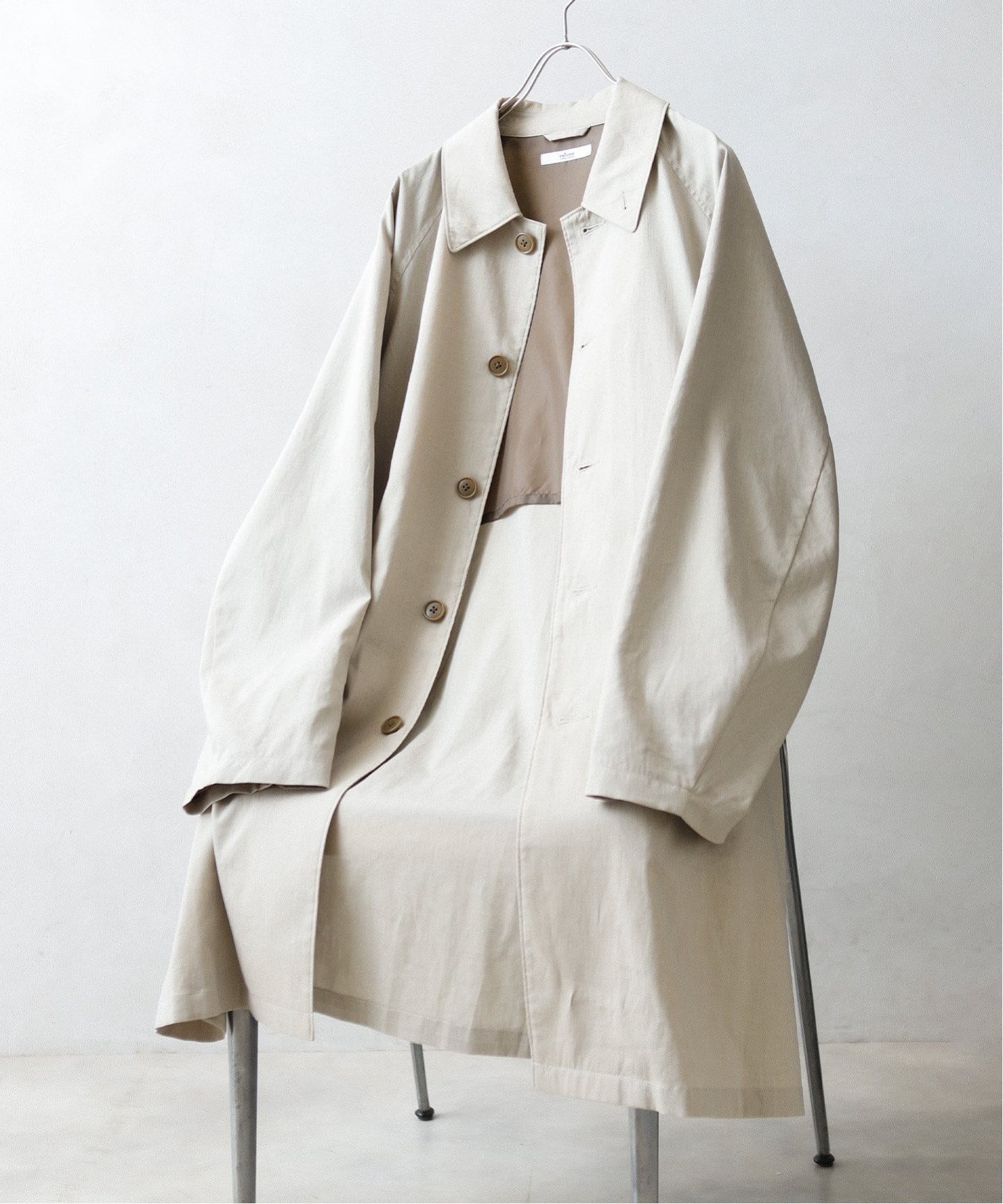 リネン/COOLMAX (R) スプリング バルマカーンコート（ステンカラー