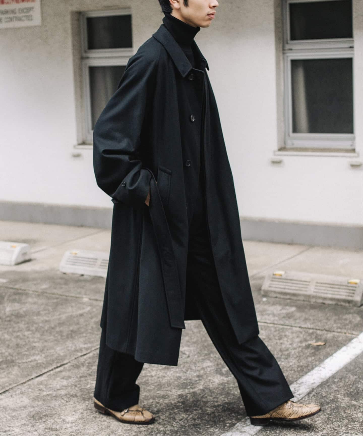 LE / エルイー】SUPER110sバルカラーコート（ステンカラーコート）｜L