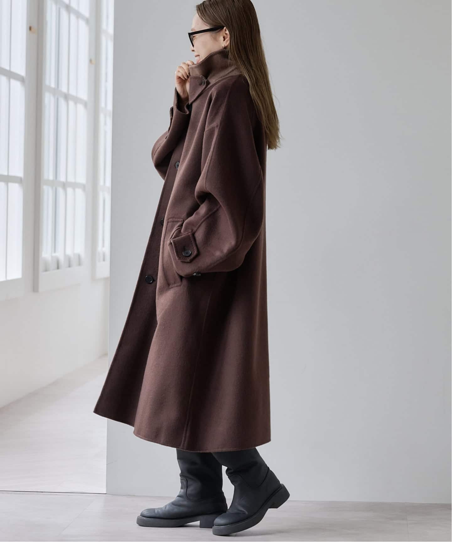 ダブルフェイスステンカラーコート（ステンカラーコート）｜OUTDOOR