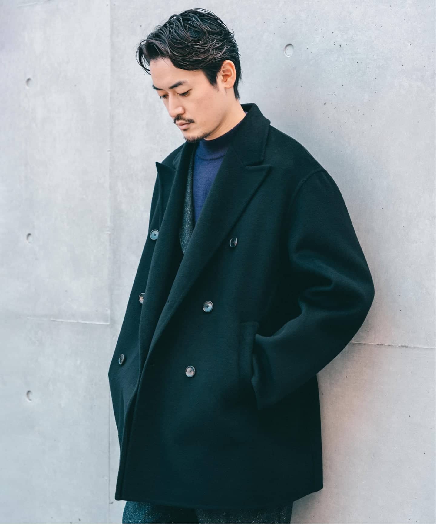 E. ウールカシミヤ Wフェイス コート（チェスターコート）｜EDIFICE