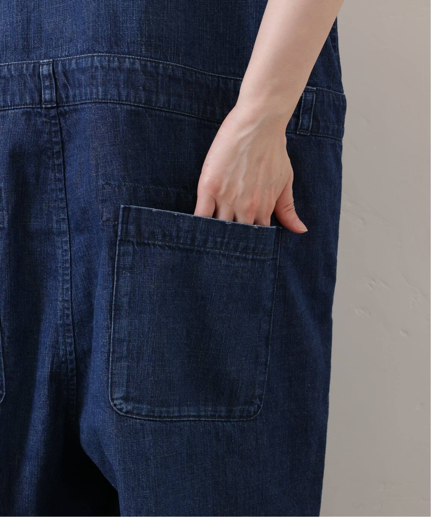 8OZデニム ノースリオールインワン（つなぎ／オールインワン