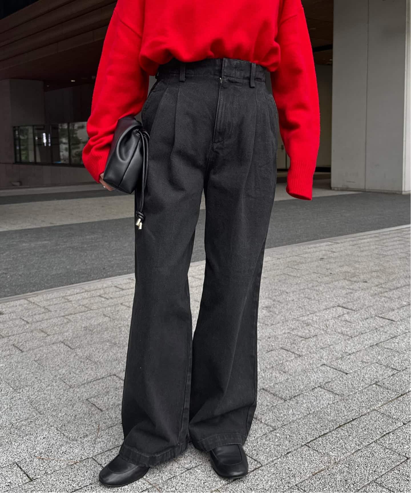 4サイズ展開》LEDENIM BLUR TUCK TROUSERデニム（デニムパンツ