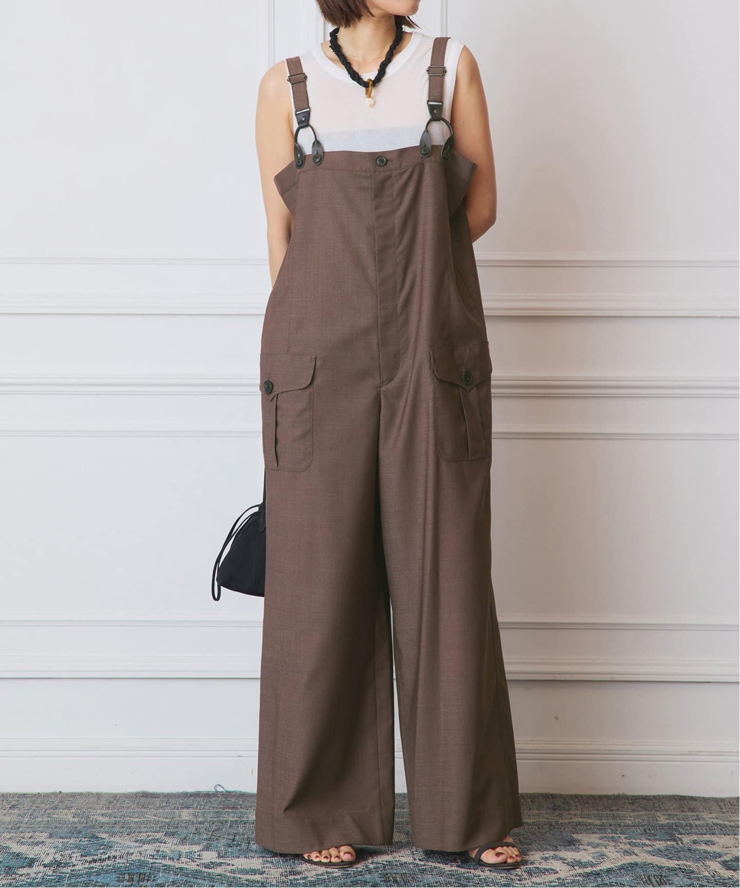 IENA LA BOUCLE ウーステッドオーバーオール（サロペット