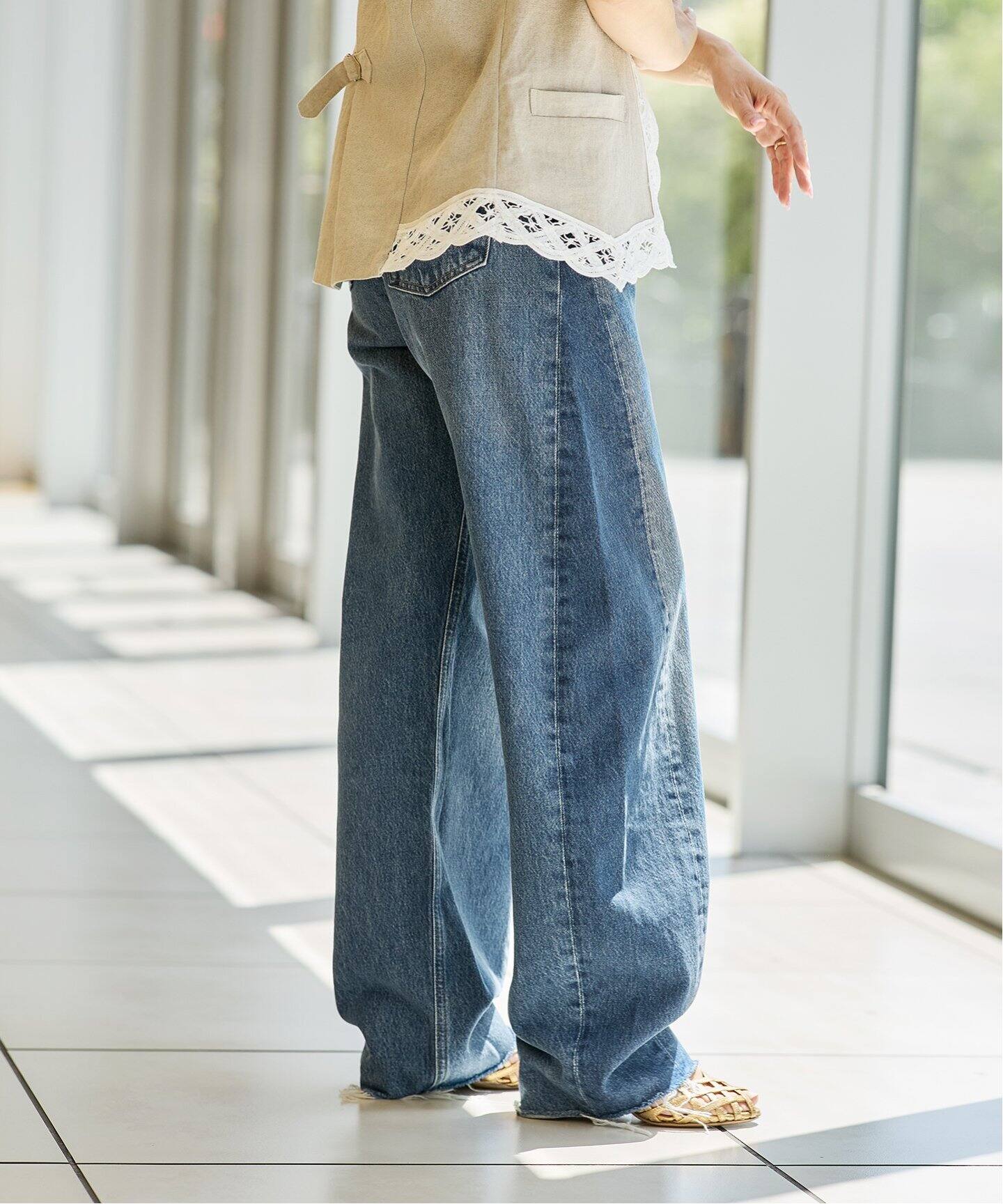 追加》AGOLDE/エーゴールドイー LUNA PIECED JEAN IN SPLIT デニム