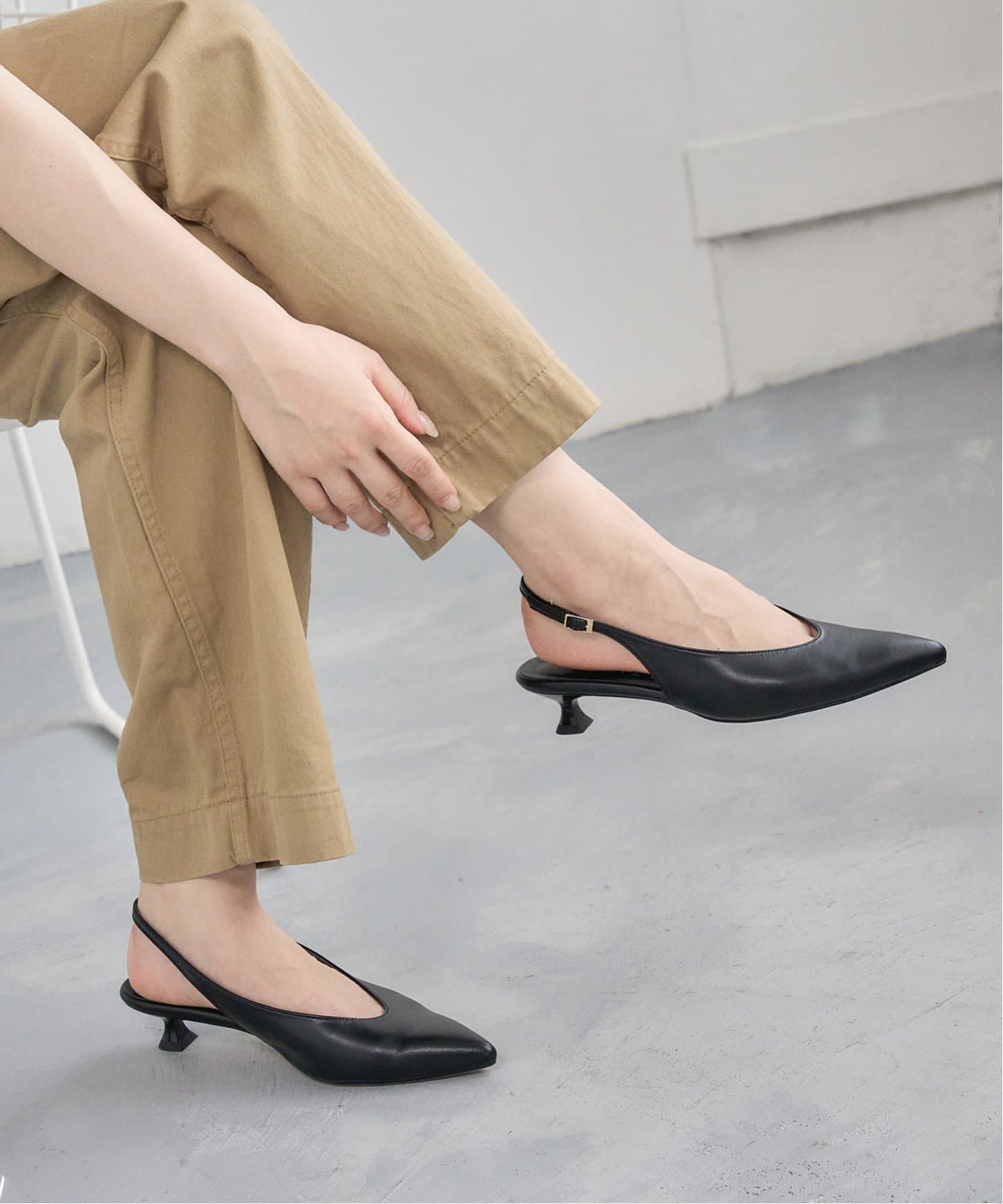 3.5cmポインテッドスリングバックパンプス（パンプス）｜LE TALON（ル
