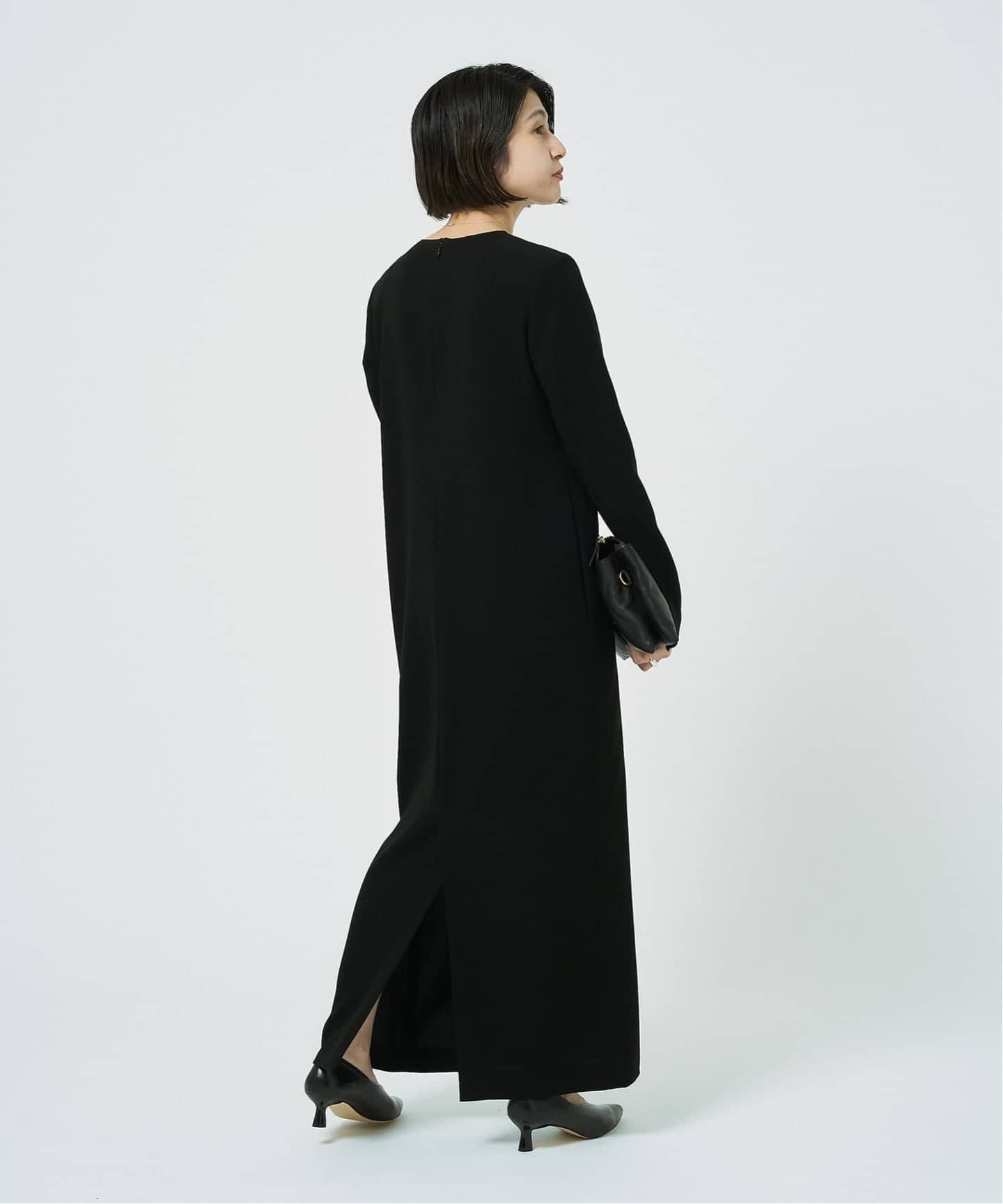 追加9》ダブルクロスミニマルロングドレス（ワンピース）｜HARDY NOIR