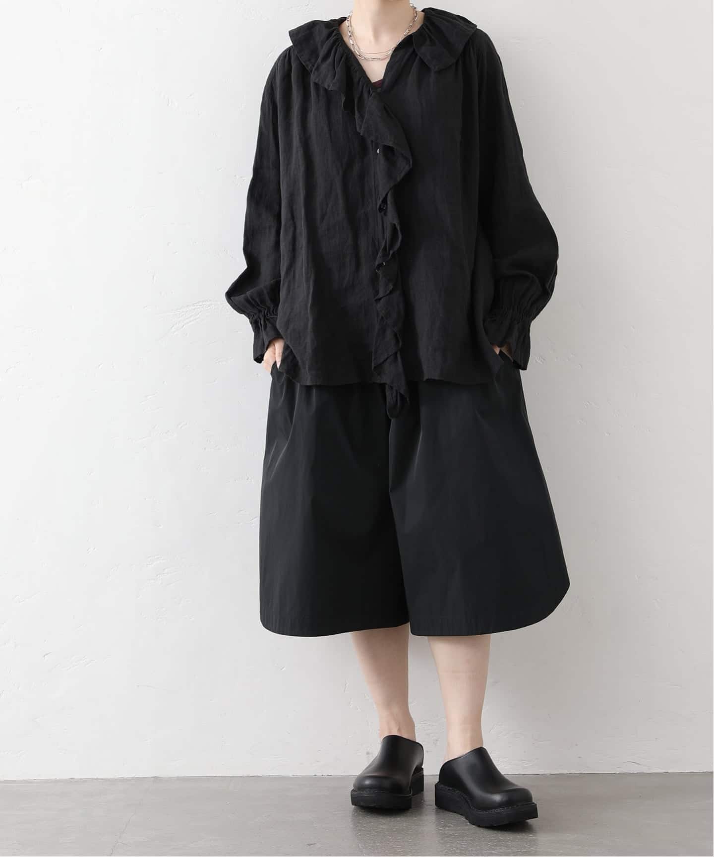 予約》フレンチリネン フリルパフブラウス（シャツ／ブラウス