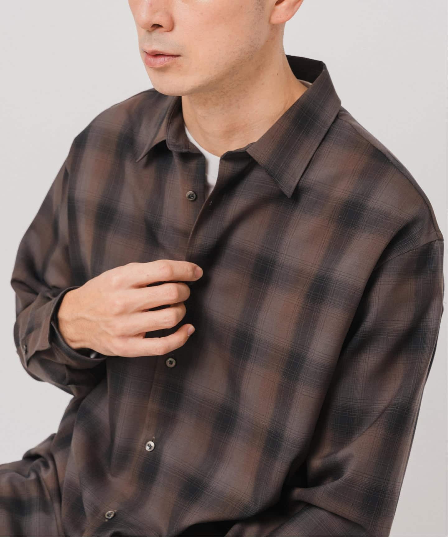 SUPER 120's ウール チェック レギュラー シャツ（シャツ／ブラウス