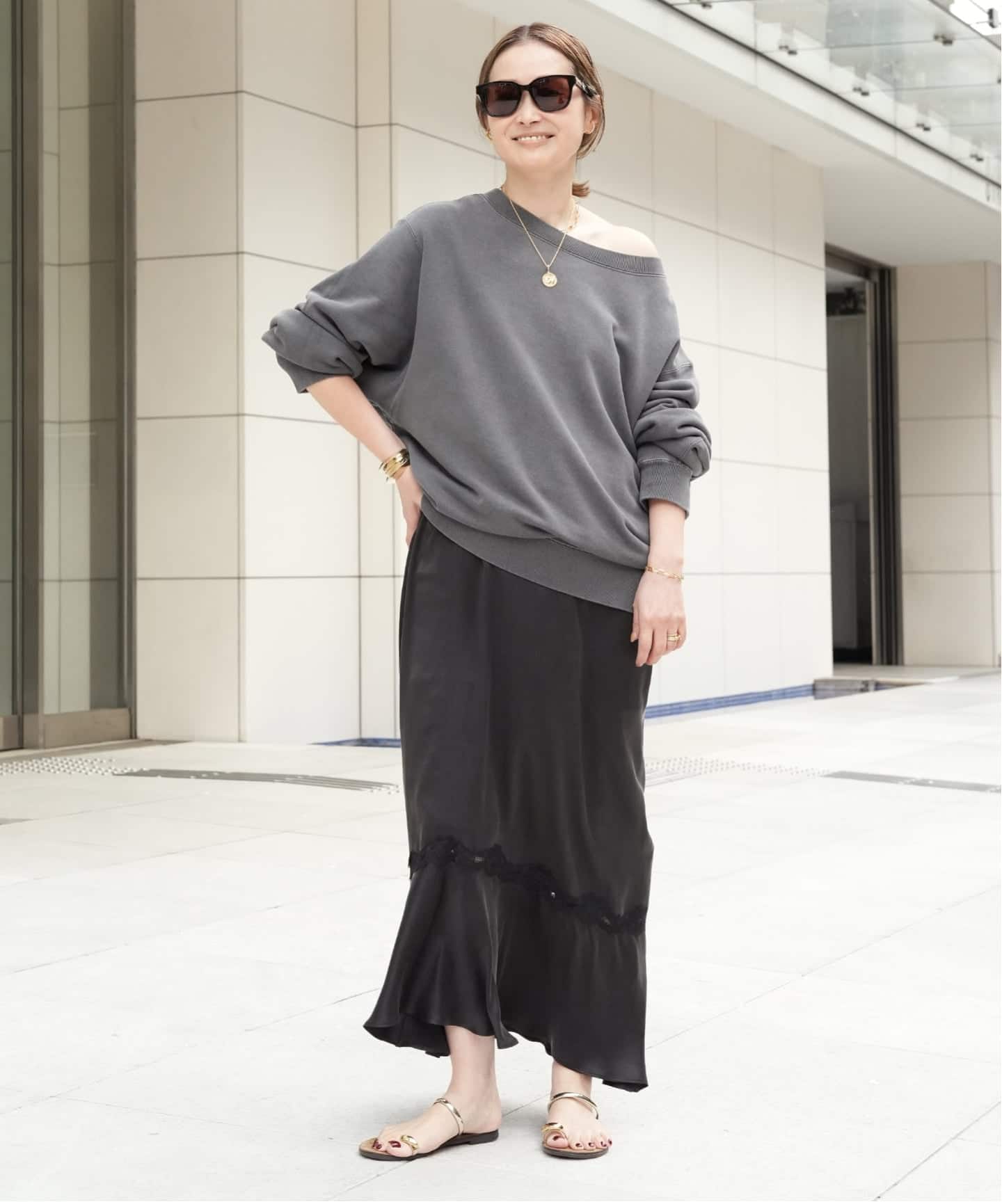 予約》*Vintage Off Shoulder プルオーバー（スウェット）｜Deuxieme