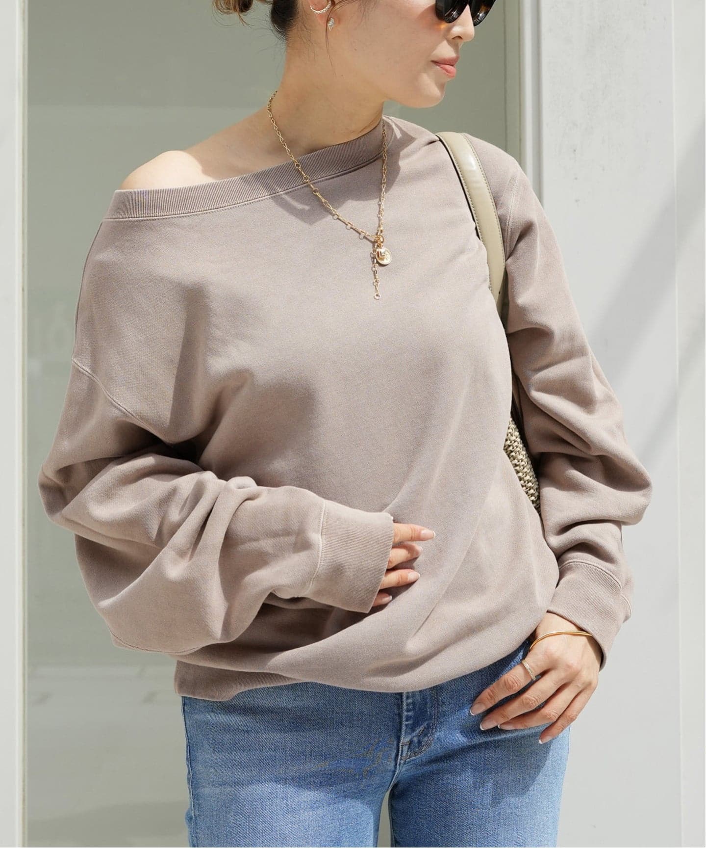 予約》*Vintage Off Shoulder プルオーバー（スウェット）｜Deuxieme