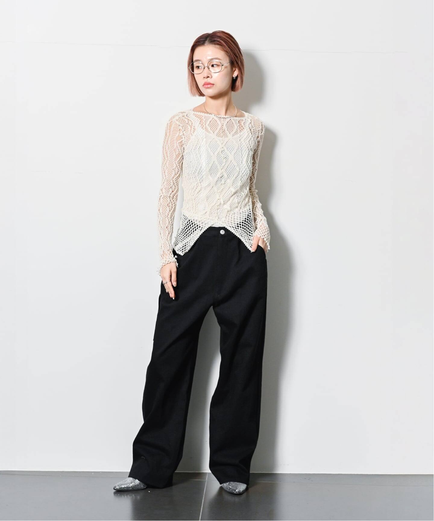 追加》EUCHRONIA 別注 LACE LONG SLEEVE 2：カットソー（Tシャツ