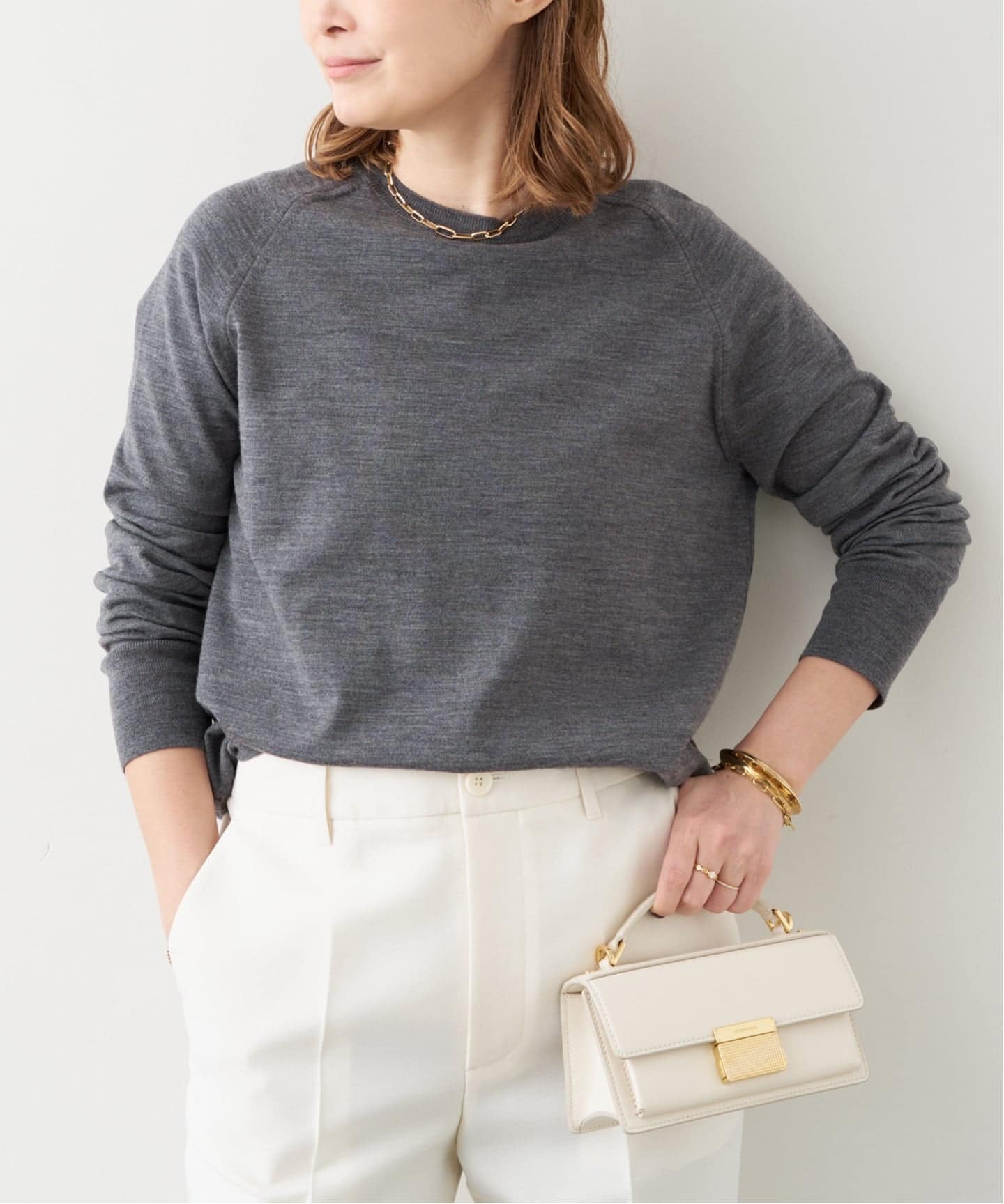 OPTIMO クルーネック プルオーバー（ニット／セーター）｜Deuxieme