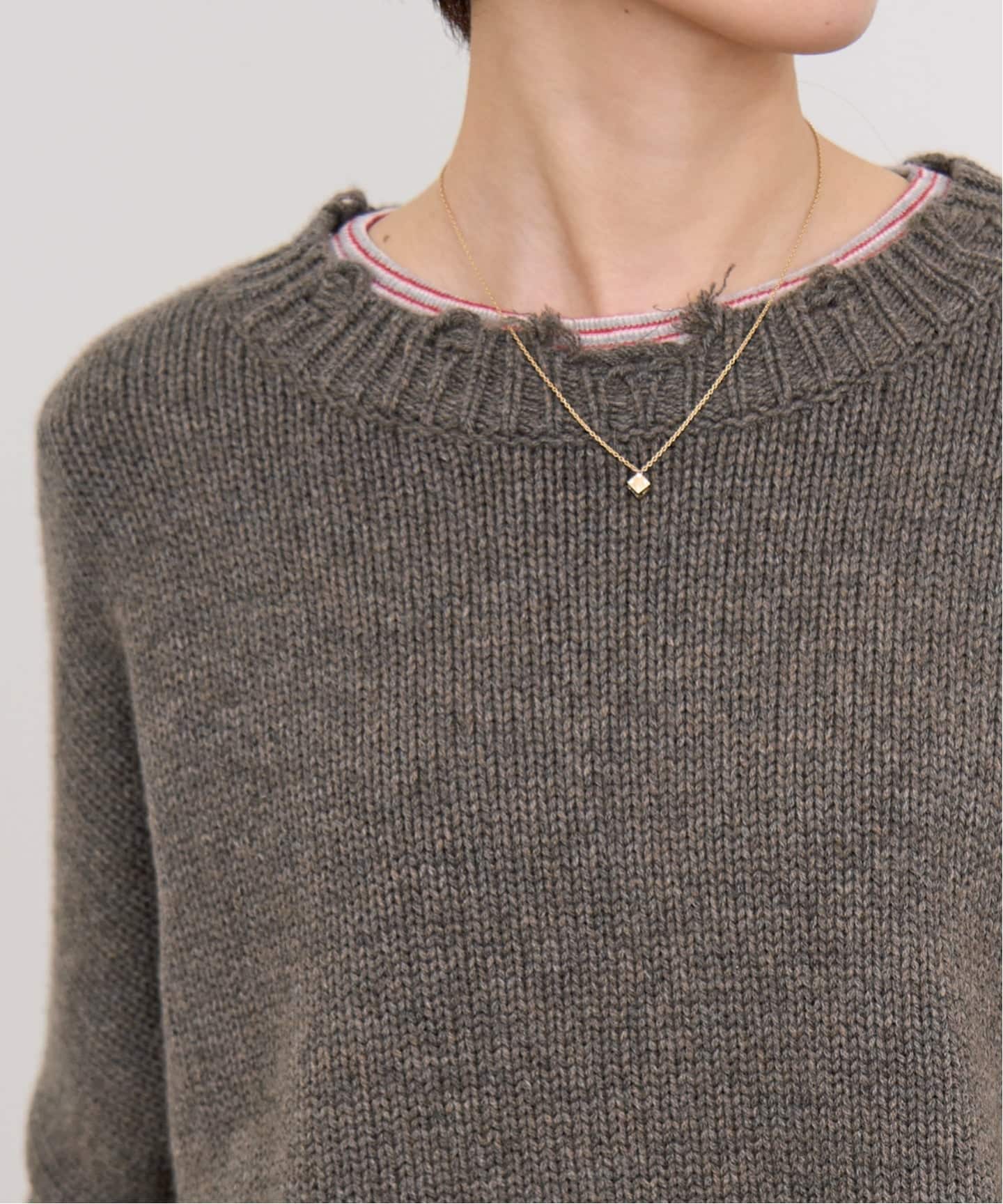 GOOD GRIEF!/グッド グリーフ】 DAMAGED KNIT TOP（ニット／セーター