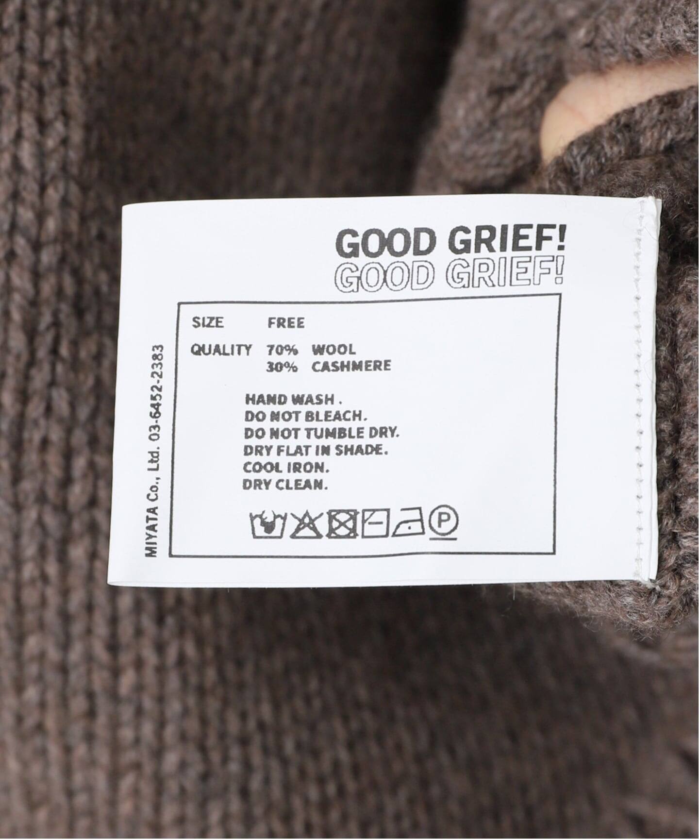 GOOD GRIEF!/グッド グリーフ】 DAMAGED KNIT TOP（ニット／セーター