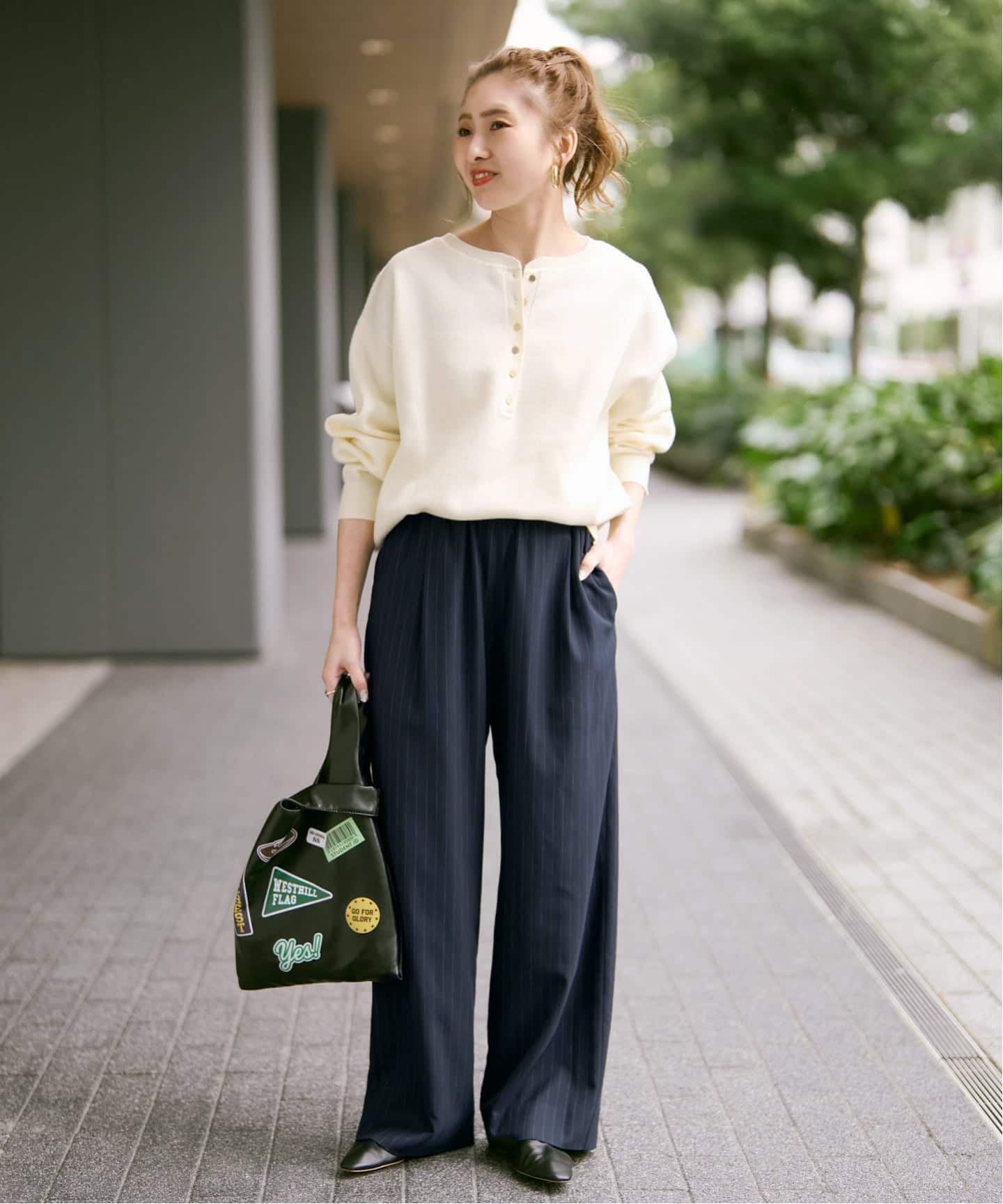 新色有り / 追加》メタルボタンヘンリーネックニット（ニット