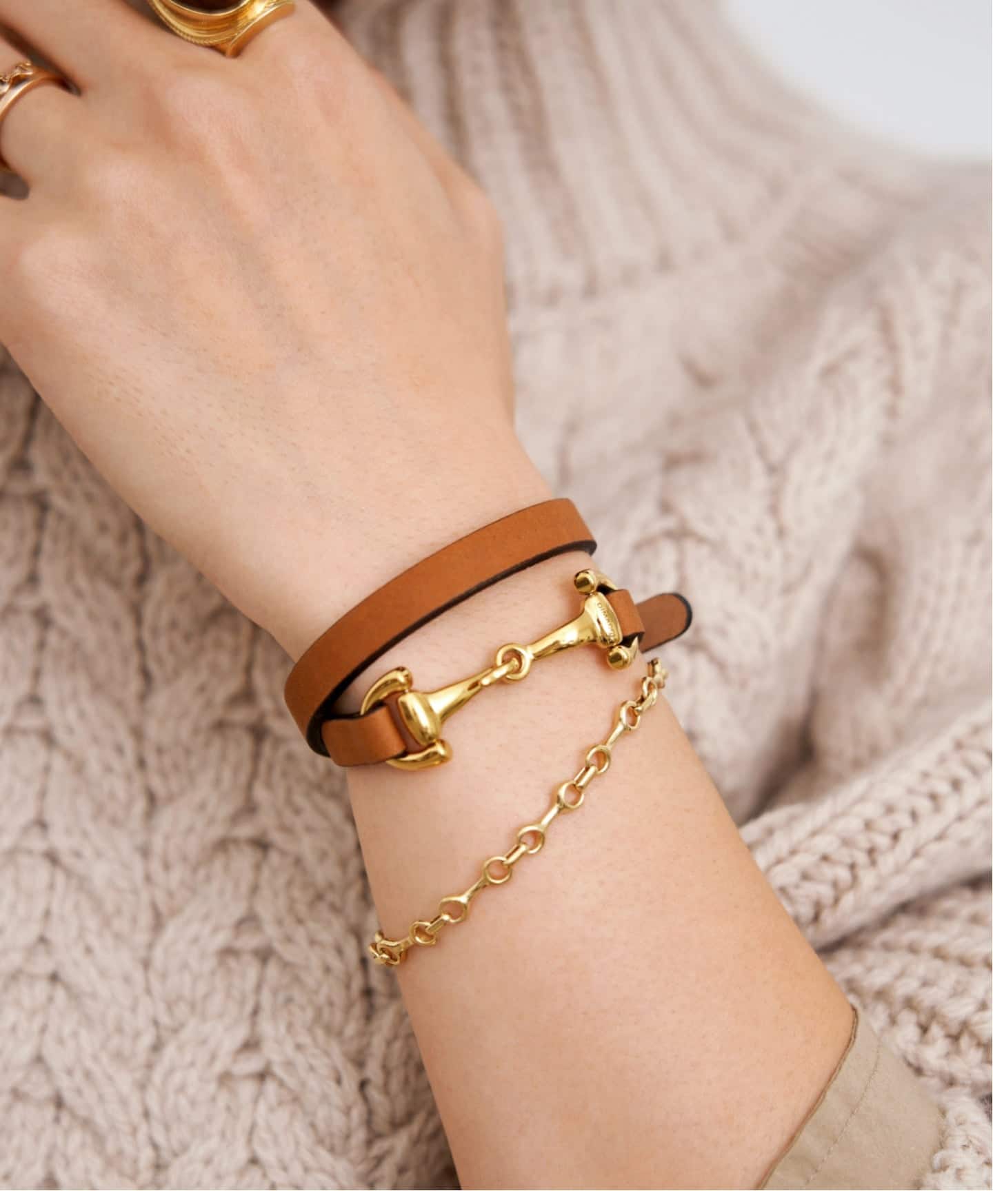 DIMACCI/ディマッチ】 LEATHER BRACELET（ブレスレット・バングル）｜L