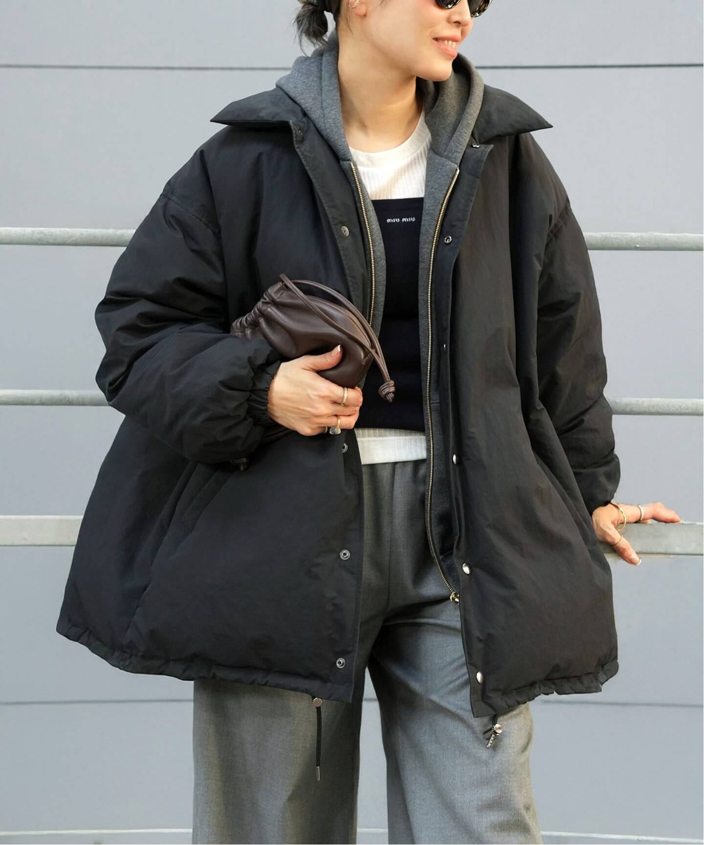 CALUX/キャラクス】PUFFER COACH JACKET（ダウンジャケット