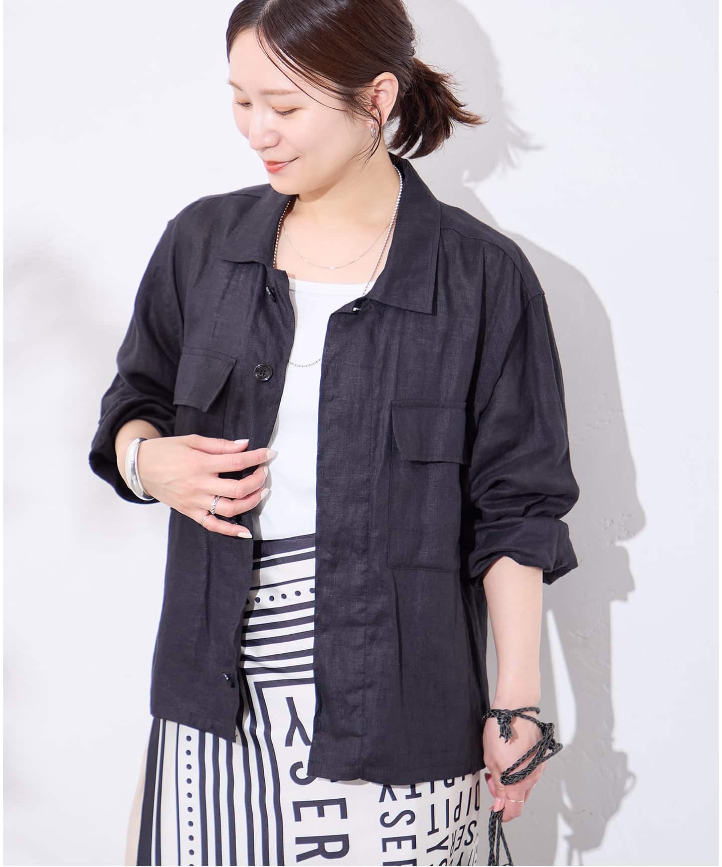 追加予約》リネンミリタリージャケット（ミリタリー）｜JOURNAL