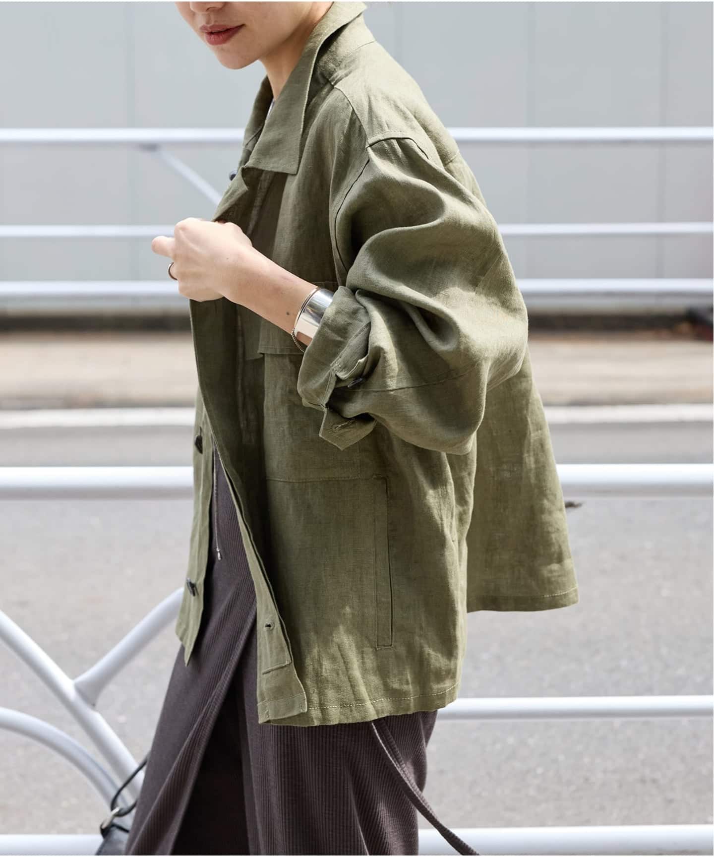 追加予約》リネンミリタリージャケット（ミリタリー）｜JOURNAL