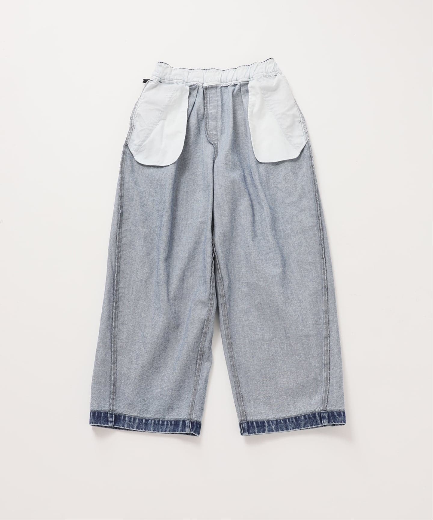 追加》イージーデニムワイドパンツ（デニムパンツ・ジーンズ