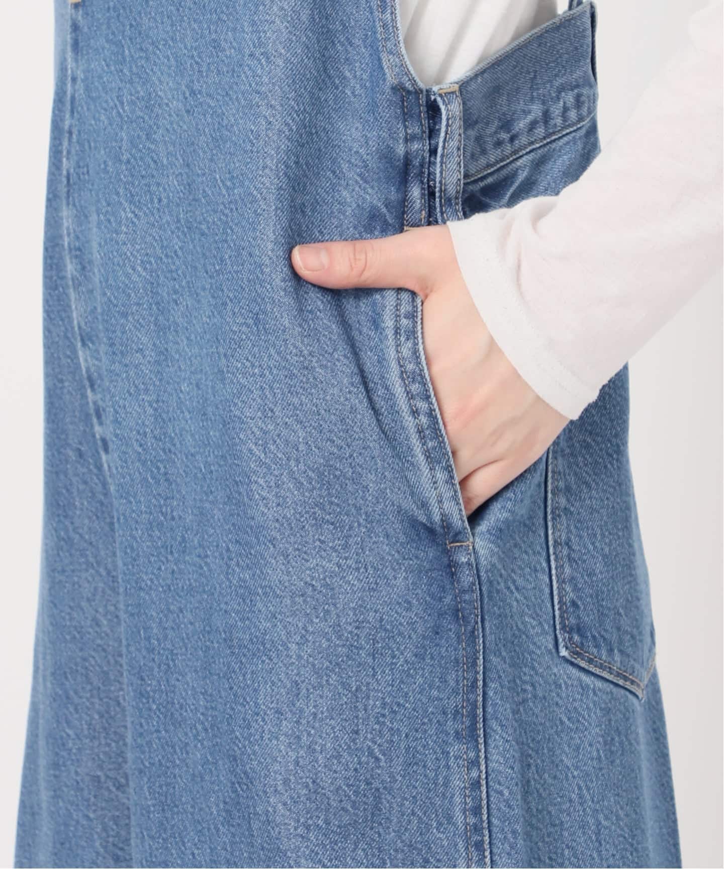 追加3予約》【WEB限定】DU JOUR/デュ ジュール V NECK JEAN SALOPETTE