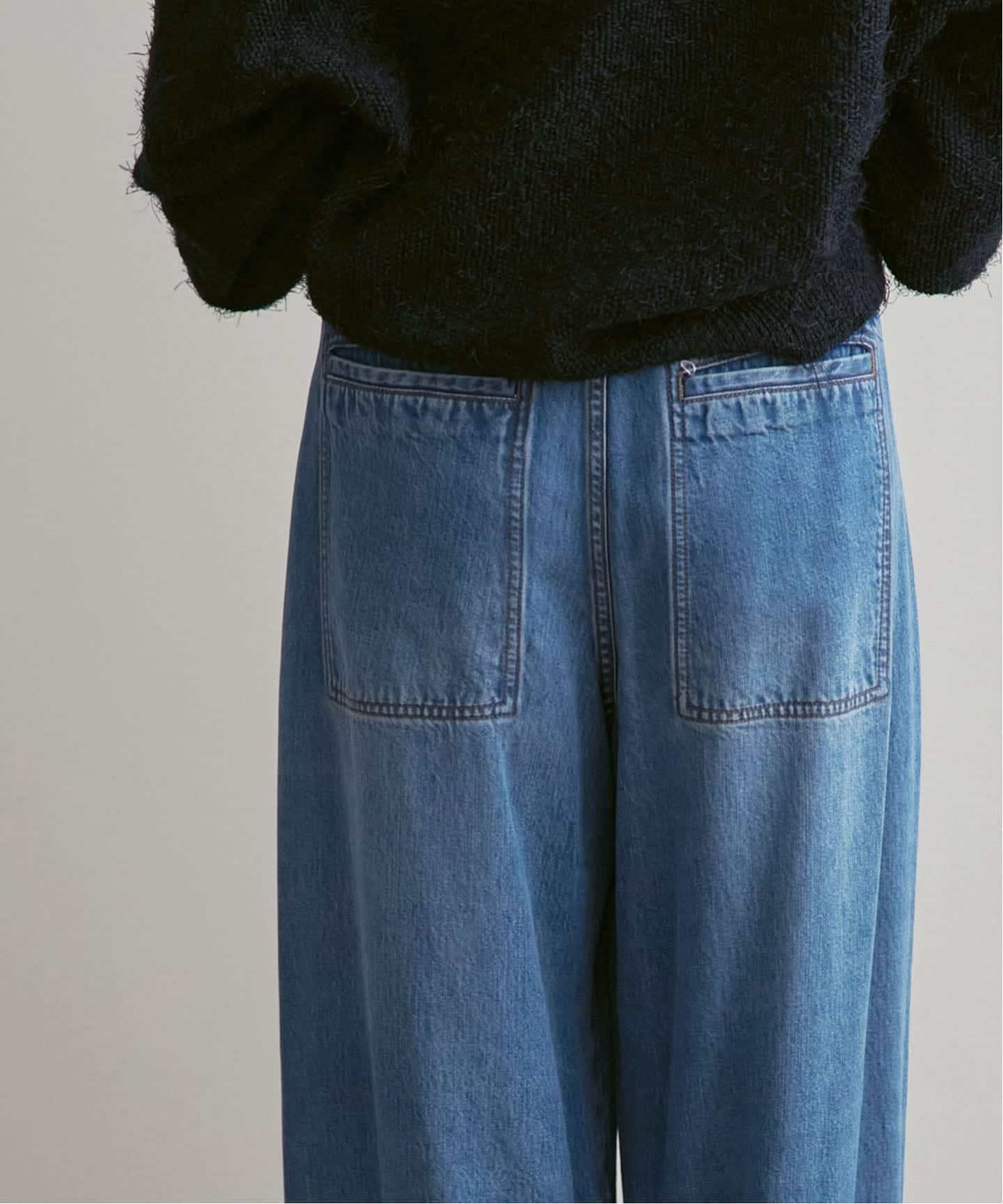 追加》スージングデニムフォルムタックパンツ（デニムパンツ・ジーンズ