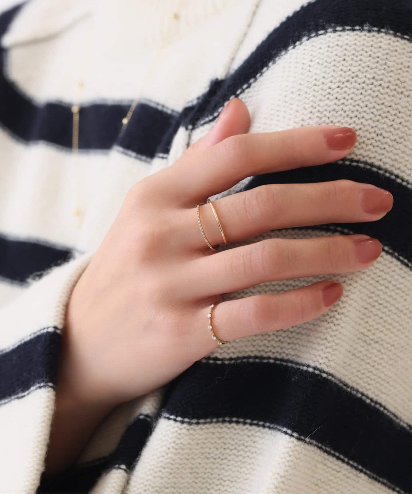 ダイヤハーフエタニティダブルリング K10（リング）｜Lilas（リラ）の