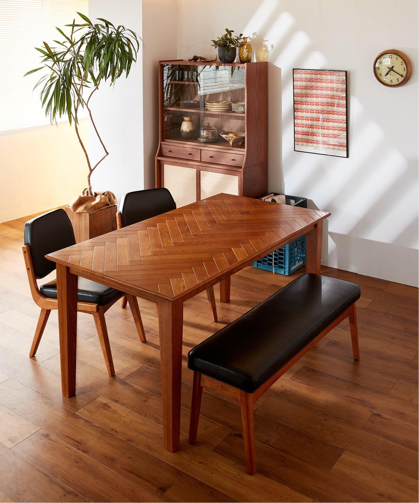 大型商品》WARNER DINING TABLE-herringbone ワーナーダイニング