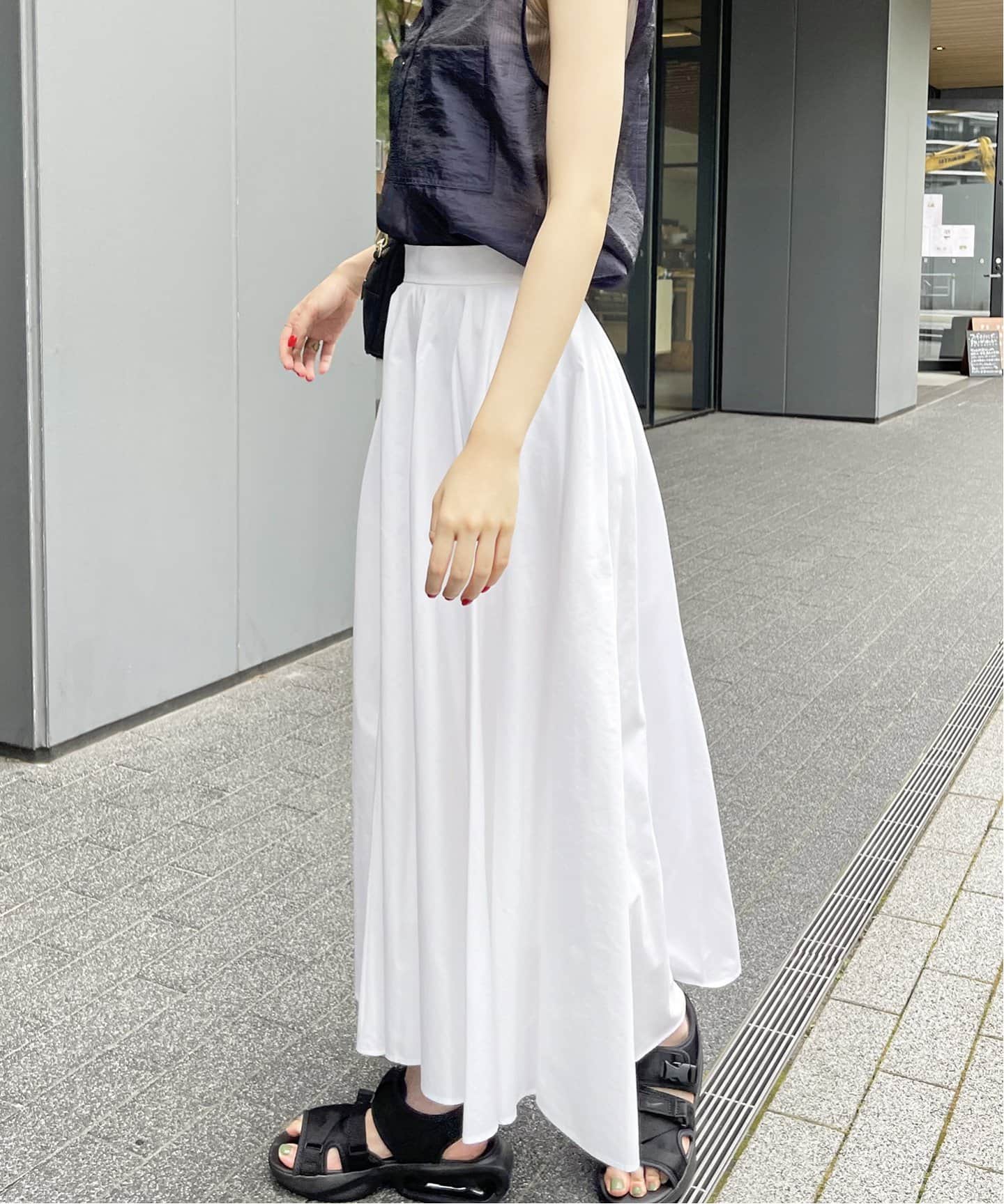 ナチュラルワッシャーフレアスカート（ロング・マキシ丈スカート