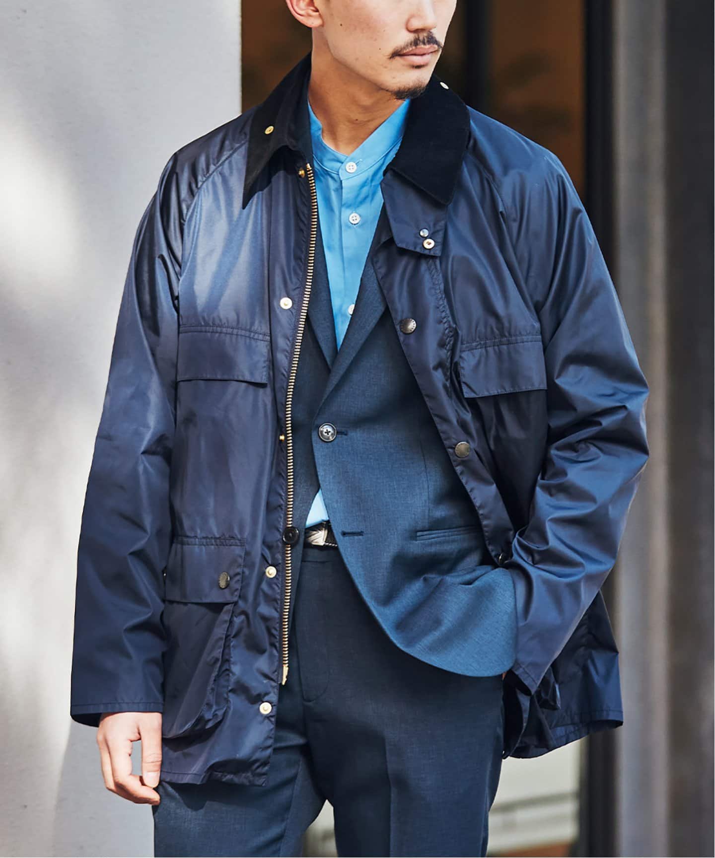 Barbour ネイビー ビデイルSL 40 Barbour／バブアー SL BEDALE