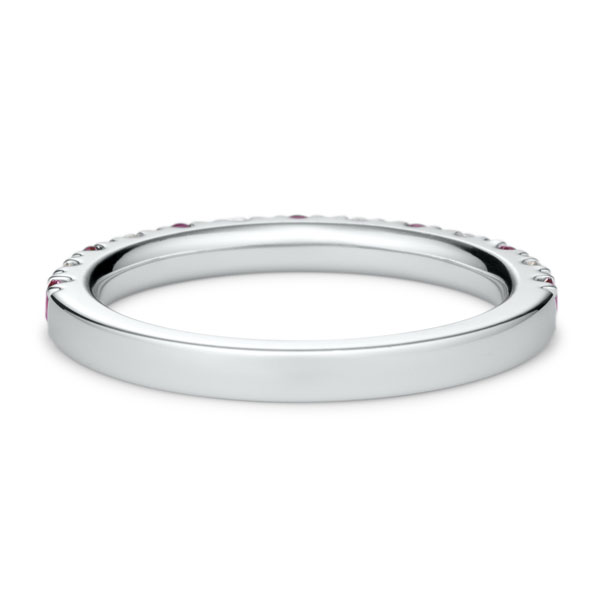 PT950 スクエア プレシャスストーン ルビー ダイヤモンド ハーフ