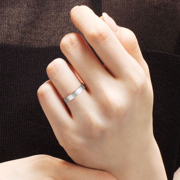 PT950 スクエア リング 3.5mm 14.5-20｜結婚指輪（マリッジリング