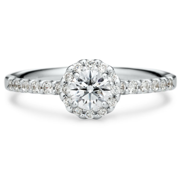 PT950 リース ダイヤモンド エタニティタイプ ヘイロー リング 0.3ct