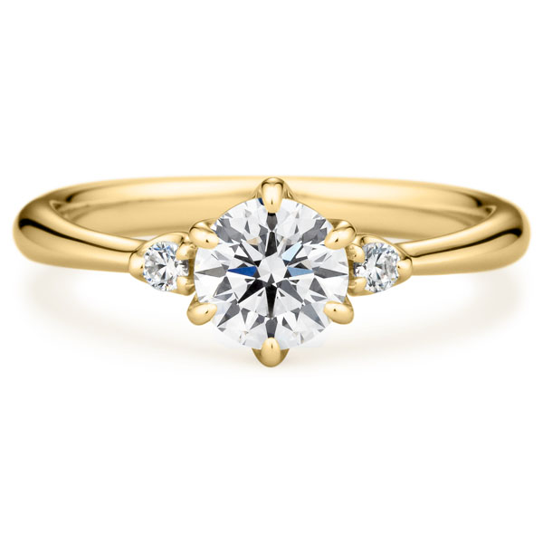 K18YG スプリング デュオ ダイヤモンド サイドストーン リング 0.7ct