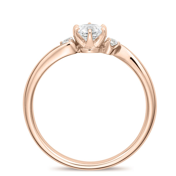 K18PG ミュゼット ダイヤモンド サイドストーン リング 0.3ct｜婚約