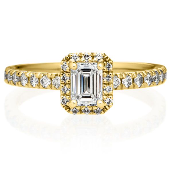 K18YG ルシーダ エメラルドカット ダイヤモンド エタニティタイプ