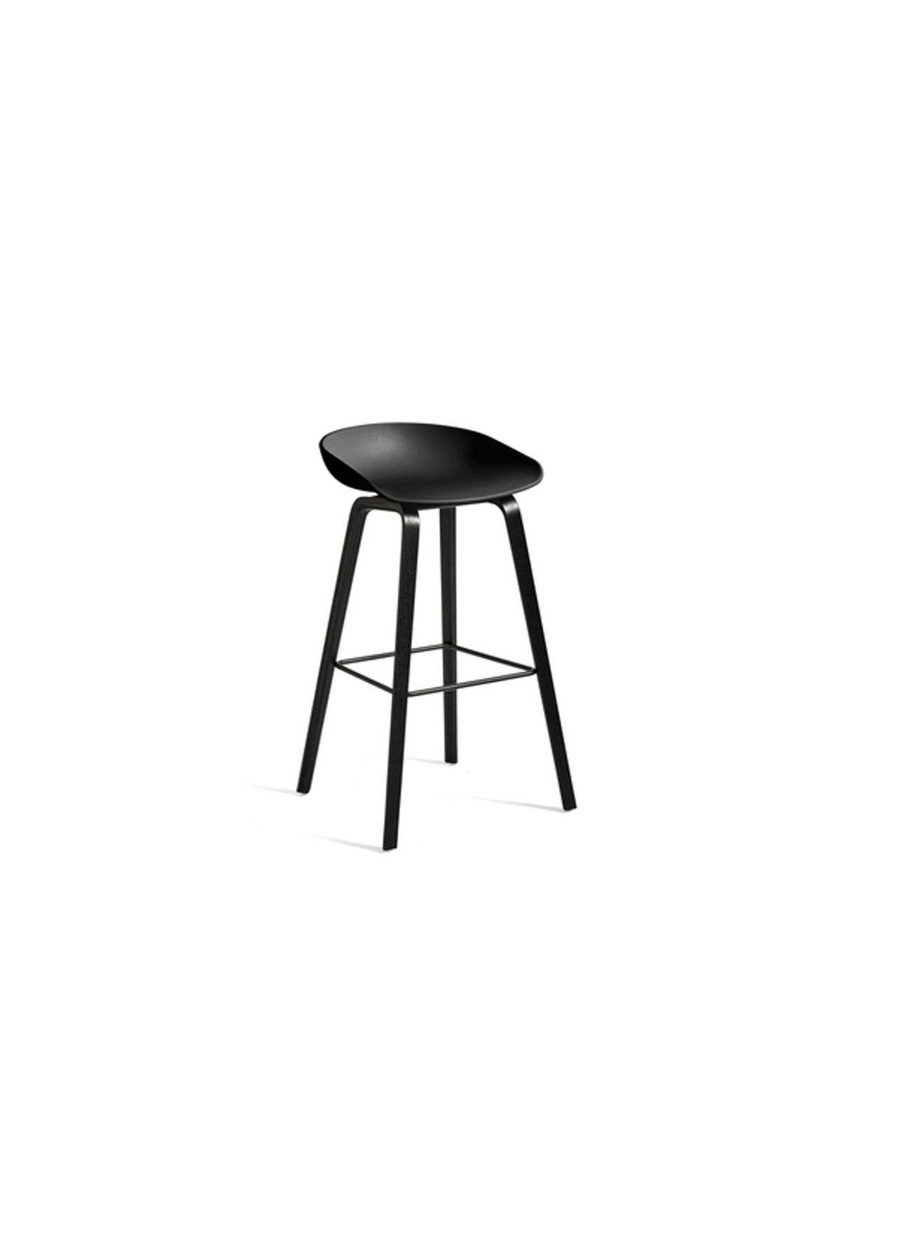 HAY - AAS 32 - Black Water-Based Lacquer Oak - Bar stool - Seat: Black