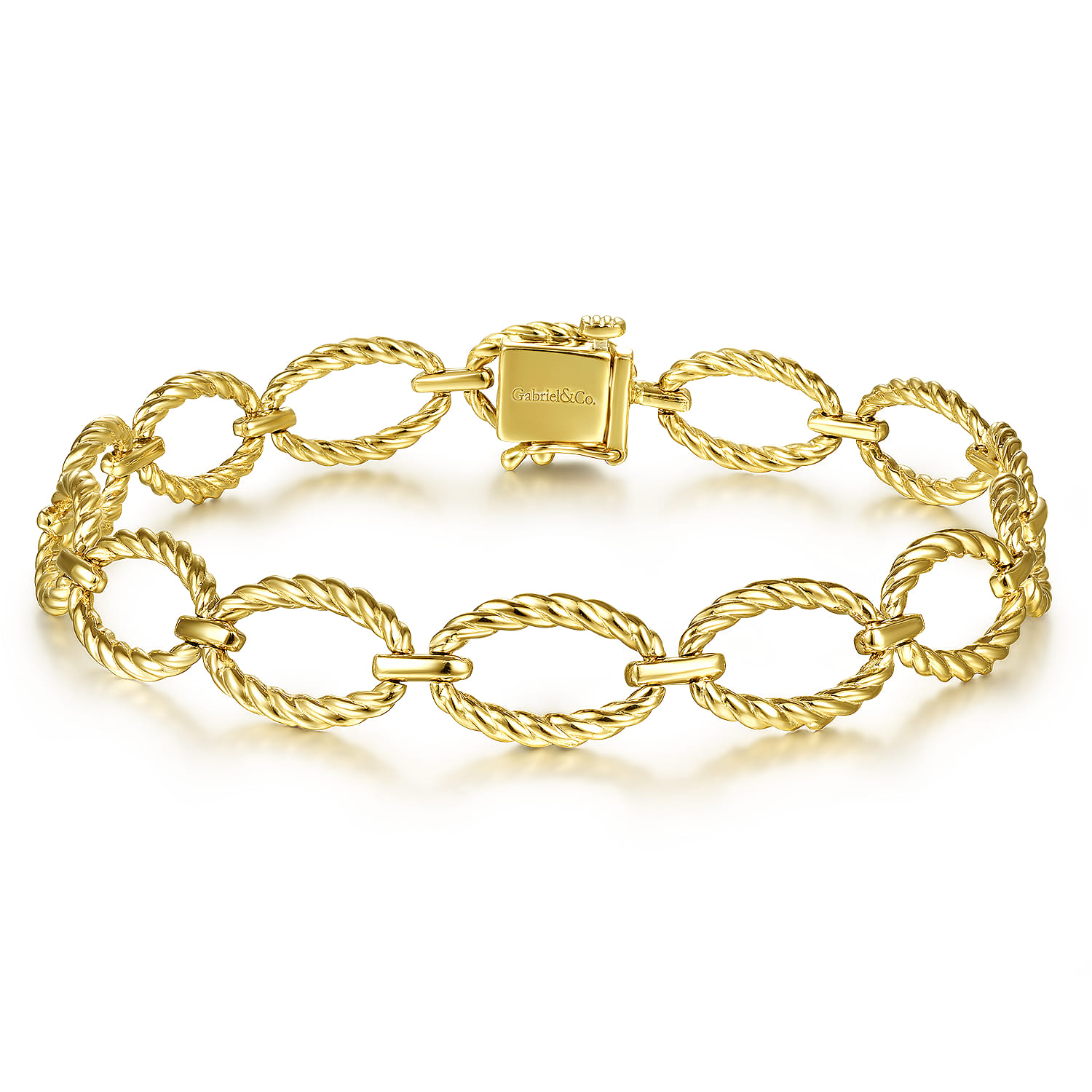 14k Yellow Gold Hampton Link Chain Bracelet. SKU: TB4411Y4JJJ