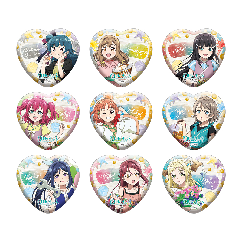 ハート缶バッジ(幻日のヨハネ マリンパーティー)(全9種)【AniBOX】