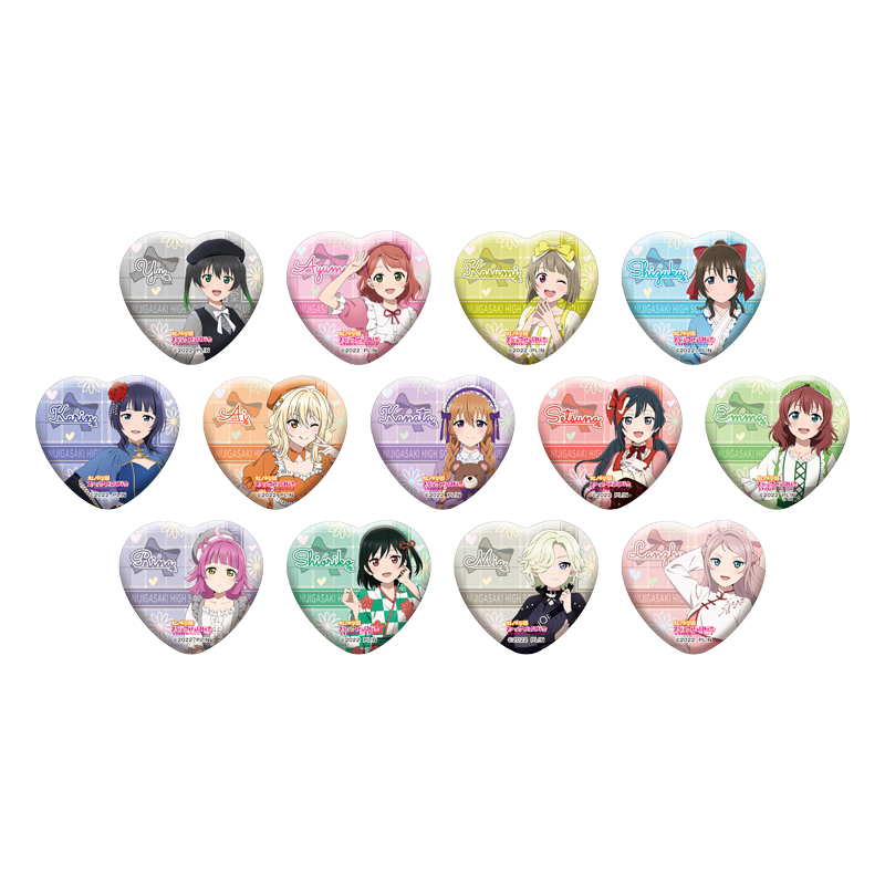 缶バッジ 宮下愛 朝香果林 ANIPLUS 韓国限定 ハート缶バッジラブライブ