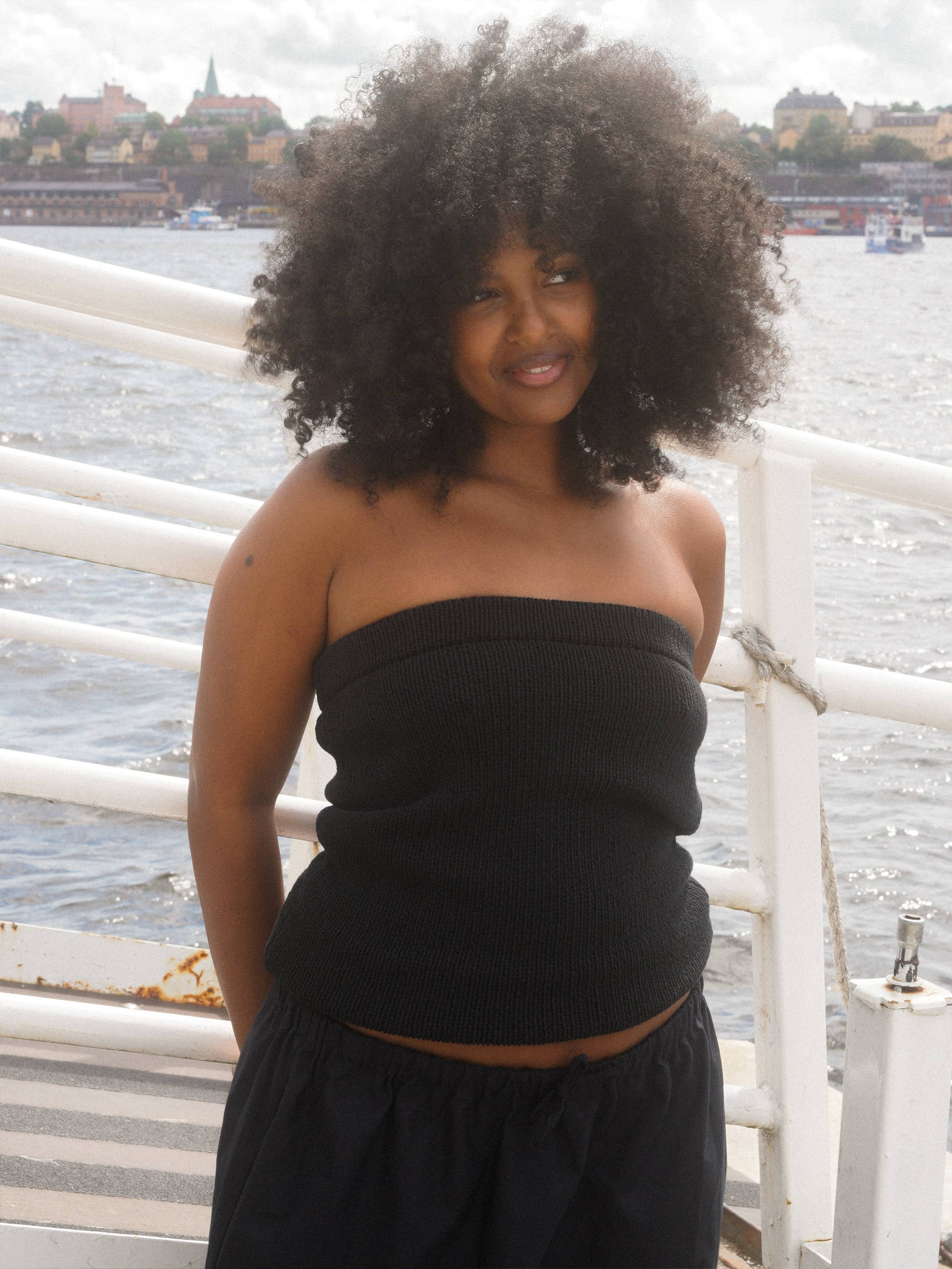 Knitted Tube Top Black - Black | Djerf Avenue