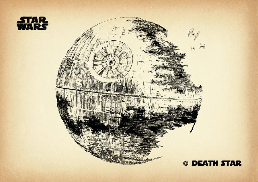 DEATH STAR vintage #2 Digital Art by Dennson Creative - Pixels