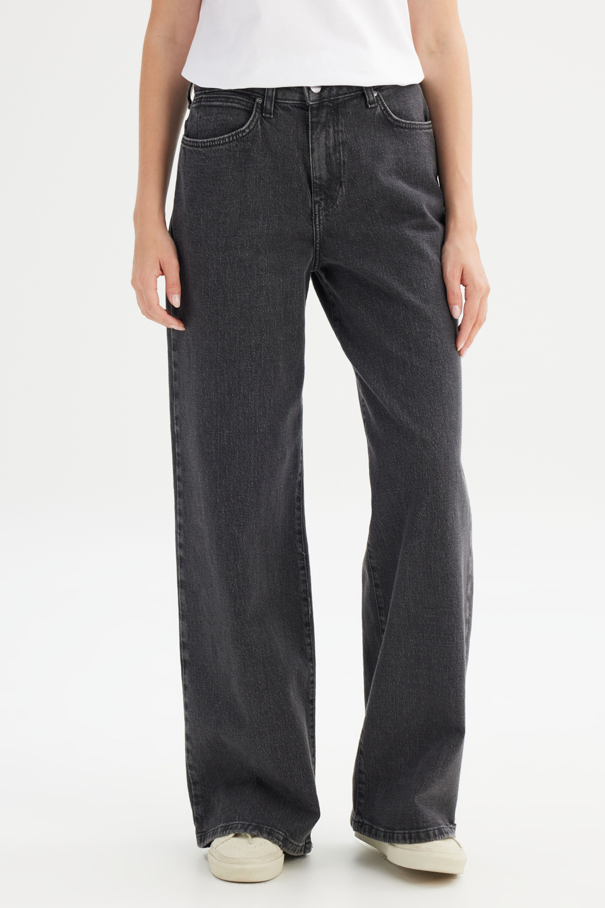 Wide Leg Yüksek Bel Geniş Paça Siyah Esnek Jean Denim Pantolon