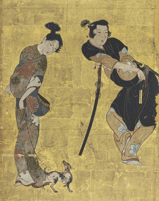 背景は金箔で覆いつくされている＝「国宝彦根屏風」 - 彦根経済新聞