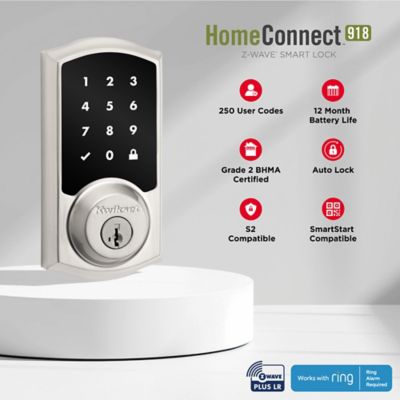 Satin Nickel 918 HomeConnect Traditional Electronic Deadbolt with