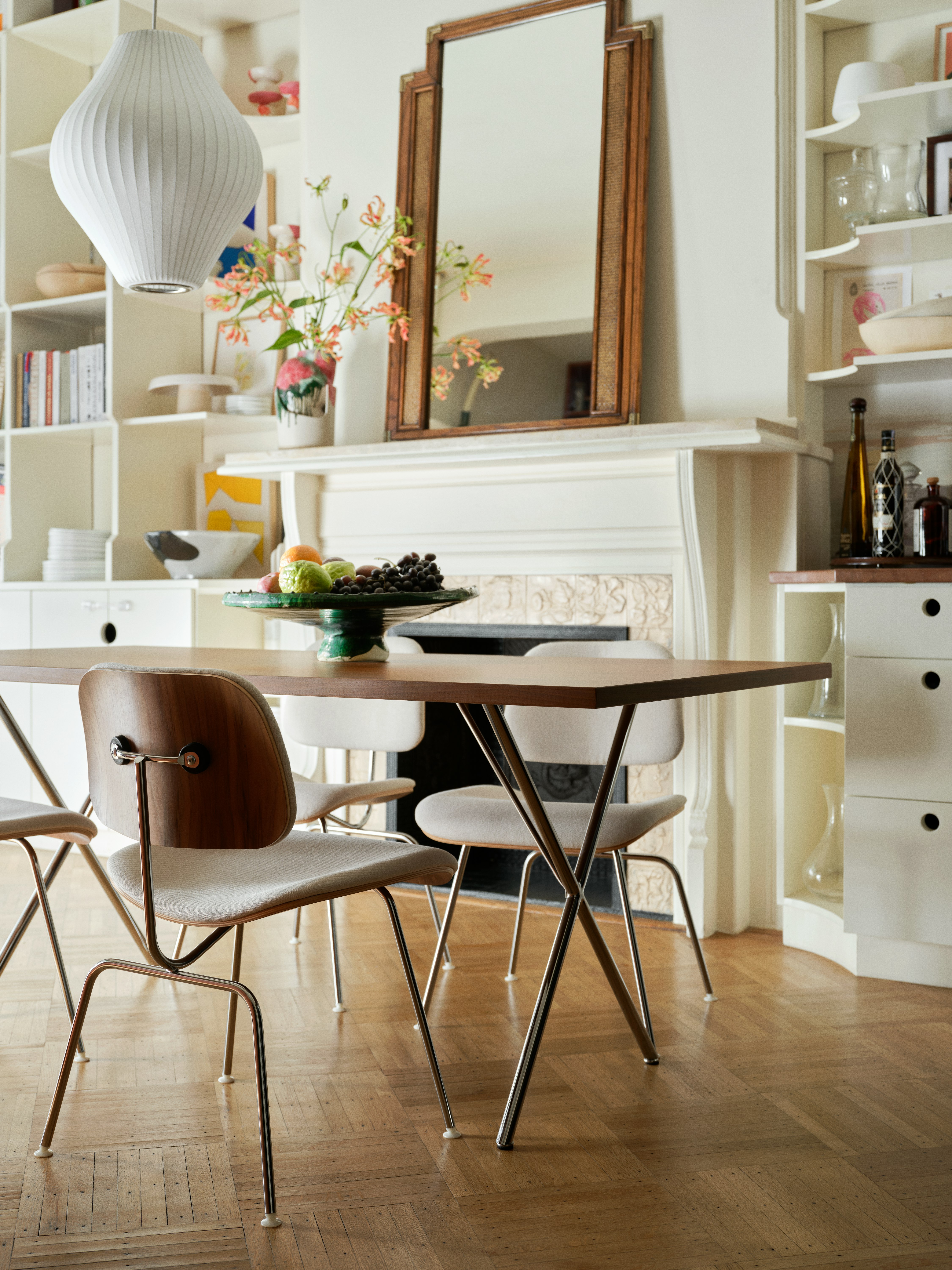 Eames Molded Plywood Lounge Chair Metal Base (LCM), Upholstered