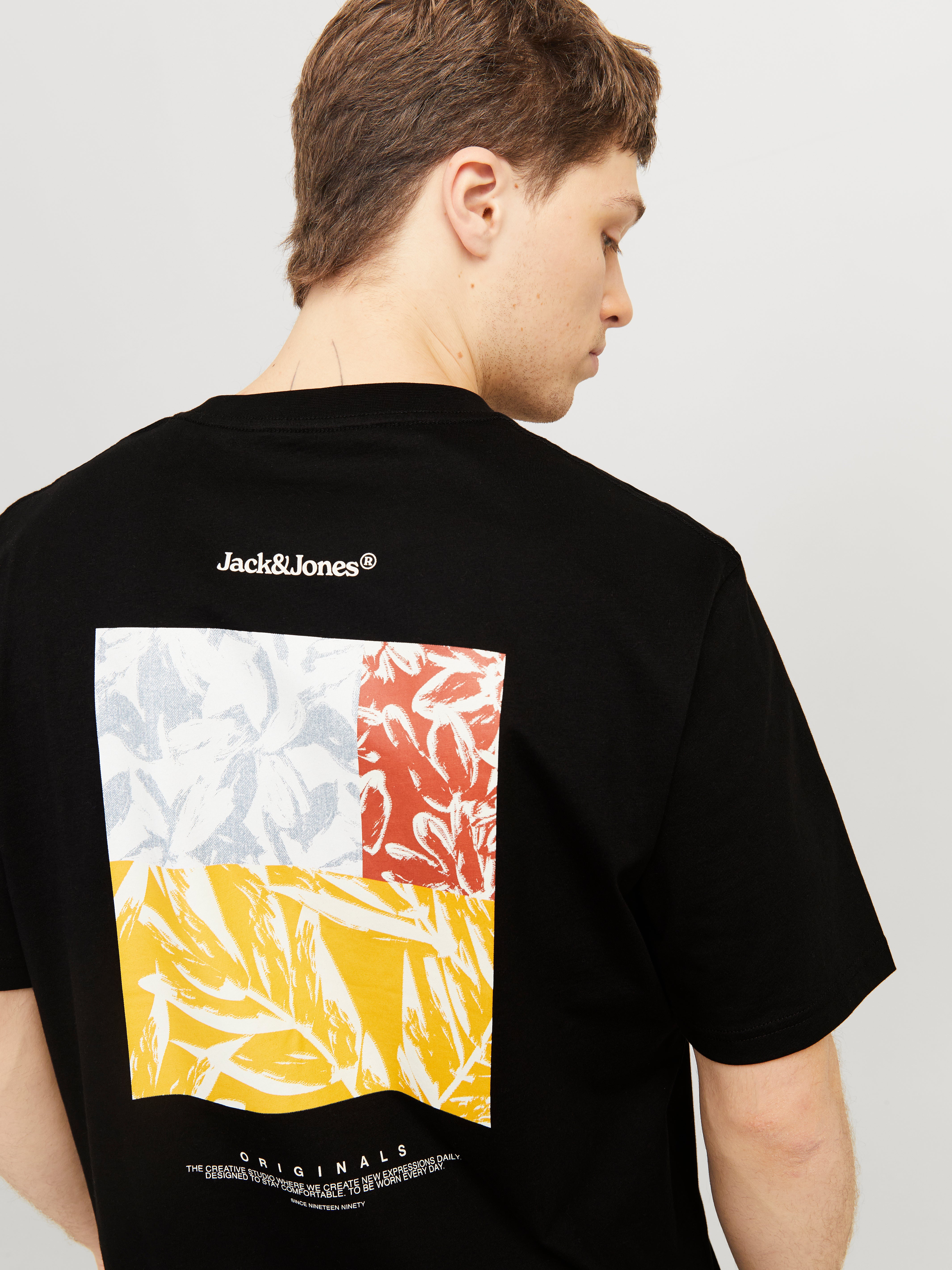 Backprintet T-shirt | Black | Jack & Jones®