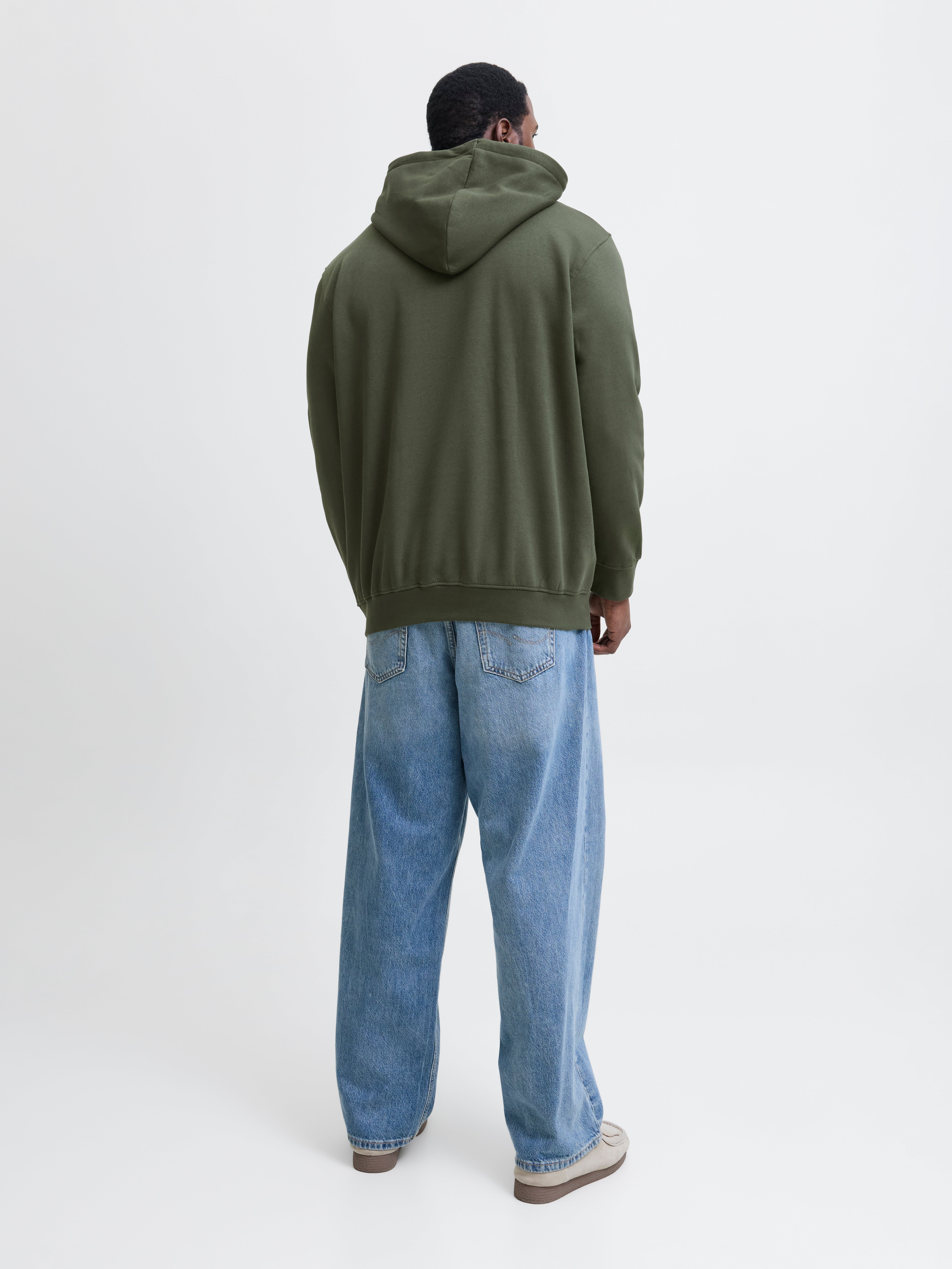 Plus Size Printed Hoodie | Dark Green | Jack & Jones®